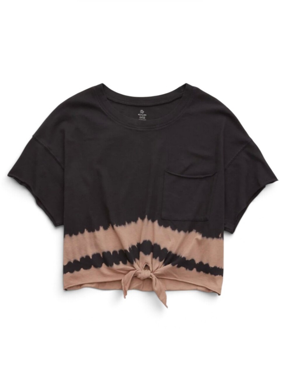 Aerie OFFLINE Tie-Hem Short Sleeve TieDye Crop Tee M